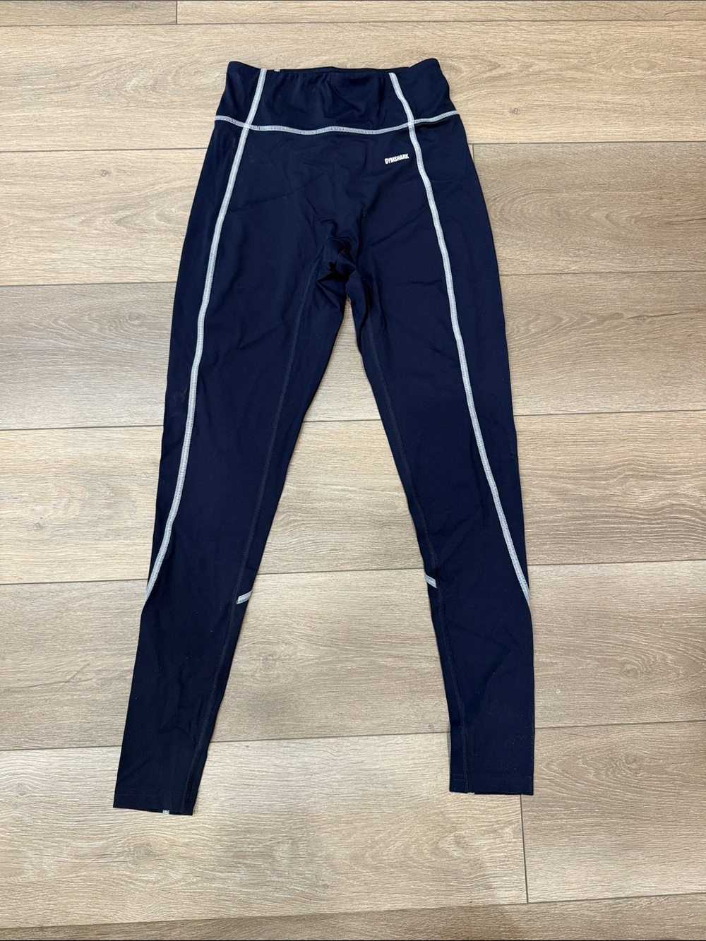 Gymshark NAVY Performance Leggings with Contrast Piping